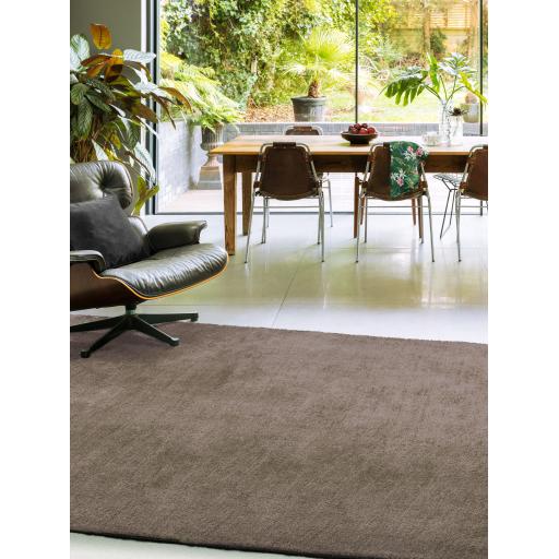 Milo Modern Plain Short Pile Shaggy Soft Silky Mink Rug