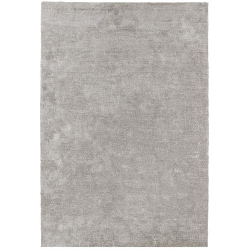 Milo Modern Plain Short Pile Shaggy Soft Silky Silver Rug