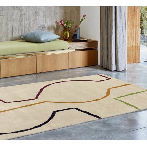 Reef Linear RF22 Modern Abstract Wool Rug in Multi