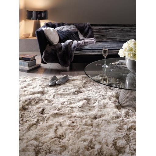 Plush Plain Shaggy High Pile Thick Silky Fluffy Soft Hand Woven Sand Beige Natural Rug