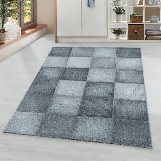 Ottowa 4202 Modern Abstract Squared Blocks Design Grey Rug in 120x170 cm (4'x5'6")