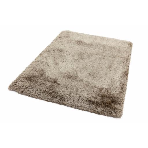 Plush Plain Shaggy High Pile Thick Silky Fluffy Soft Hand Woven Taupe Rug