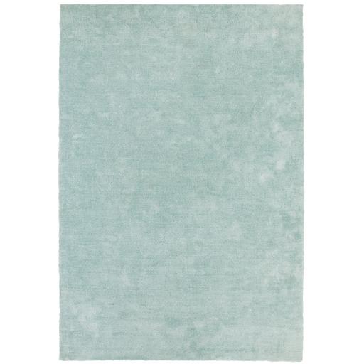 Milo Modern Plain Short Pile Shaggy Soft Silky Duck Egg Rug