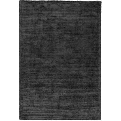 Reko Modern Contemporary Plain Hand Woven Viscose Silky Charcoal Grey Rug