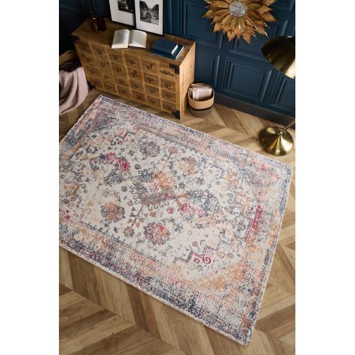 Origins Vogue Traditional Vintage Look Rug in Navy Rust