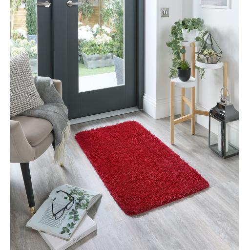 My Washable Shaggy Non-Slip Rug in Red