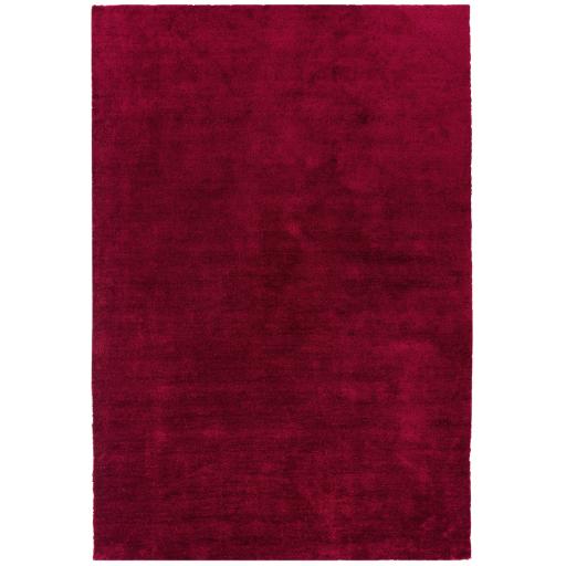 Milo Modern Plain Short Pile Shaggy Soft Silky Berry Red Rug