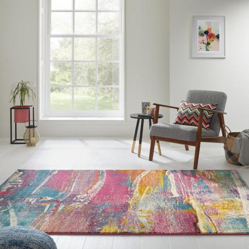 Art107 Multi Rug Modern Abstract Pictorial Pop Multicoloured Rug