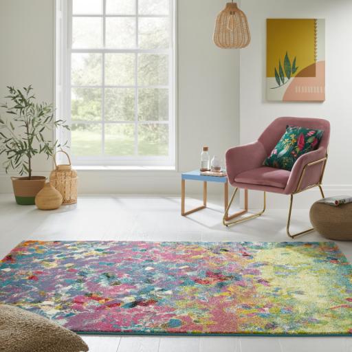 Art108 Multi Rug Modern Abstract Pictorial Pop Multicoloured Rug