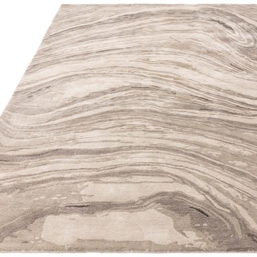 Katherine Carnaby Tuscany Silk Calatta Marble Rug Premium Hand Woven Luxury Abstract Shiny Natural Beige Rug