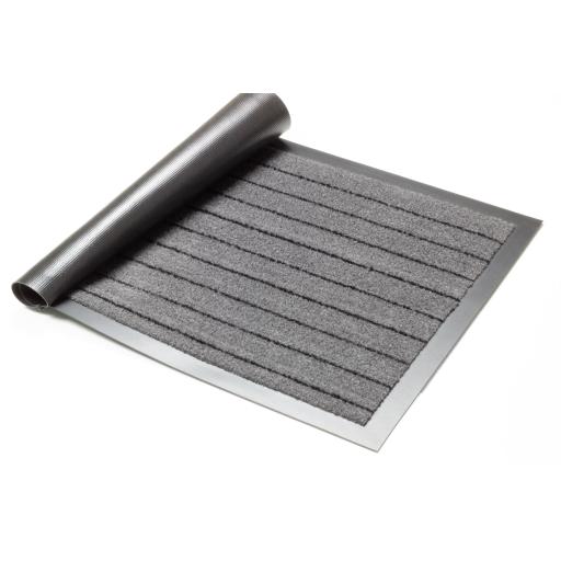 Heavy Duty Non-Slip Dirt Trapper Indoor Outdoor Entrance Kitchen Rug Shoes Scraper Door Mat in Grey 40 x 60 cm (1'4''x2')