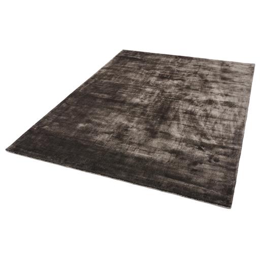 Katherine Carnaby Chrome Hand Made Rug Modern Plain Viscose Silky Shiny Luxurious Charcoal Grey Rug