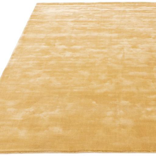 Katherine Carnaby Chrome Hand Made Rug Modern Plain Viscose Silky Shiny Luxurious Gold Rug