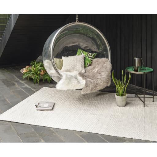 Halsey Indoor Outdoor Rug Hand Woven Geometric Flatweave Reversible Natural Beige Rug, Runner or Cushion