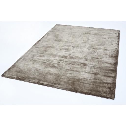 Katherine Carnaby Chrome Hand Made Rug Modern Plain Viscose Silky Shiny Luxurious Smoke Grey Rug