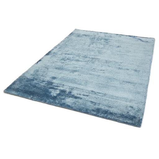 Katherine Carnaby Onslow Shaggy Rug Silky Hand Woven Plain Modern Plain Blue Rug