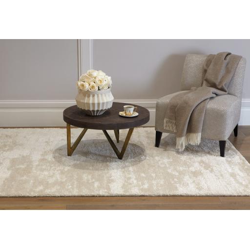 Katherine Carnaby Onslow Shaggy Rug Silky Hand Woven Plain Modern Plain Opal Cream White Rug