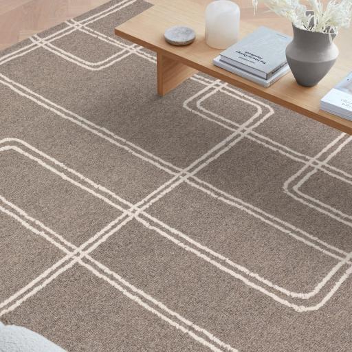 Ada Rug Bohomian Modern Geometric Pure Natural Undyed Wool Grey Rug