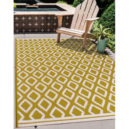 Diamond Outdoor Rug for Garden Patio Picnic Travel Indoor Kitchen Summer Breeze Green Rug