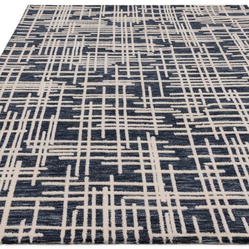 Mason Blueprint Rug Modern Abstract Blue Rug