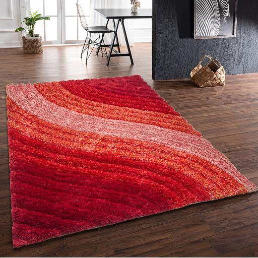 3D Shaggy Lena Rug Silky Soft Modern Living Room Rug in Large Size 160x230 cm (2'3"x7'7")