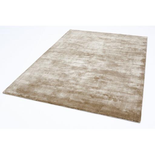 Katherine Carnaby Chrome Hand Made Rug Modern Plain Viscose Silky Shiny Luxurious Putty Beige Rug