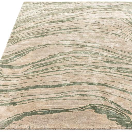 Katherine Carnaby Tuscany Silk Tourmaline Marble Rug Premium Hand Woven Luxury Abstract Shiny Green Rug