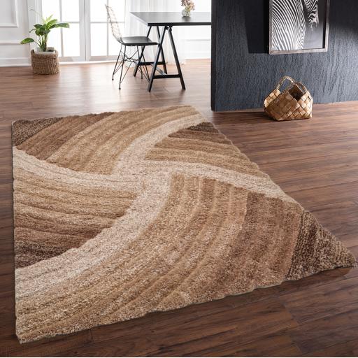 3D Shaggy Stella Rug Silky Soft Modern Living Room Rug in Large Size 160x230 cm (5'3"x7'7")