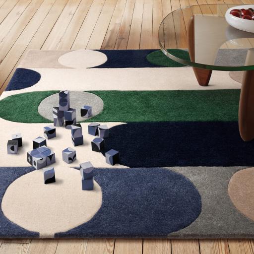 Romy 08 Morse Modern Hand-Tufted Rug in Blue