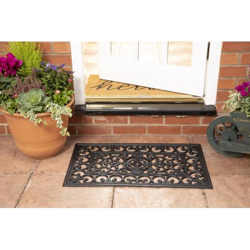 Radcliffe Black Door Mat Rubber Anti-Slip Iron Mat