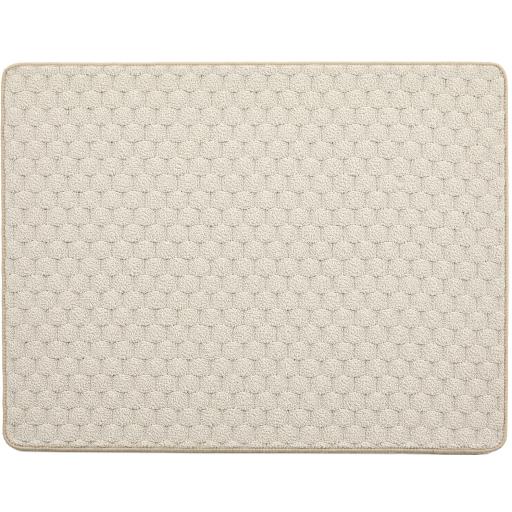 Washable Sculptred Rug for Door Entrance Honeycomb Pattern Non-Slip Rug in Ivory White