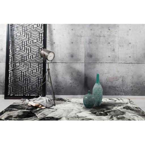 Blaze BLZ03 Silver Grey Rug Modern Bedroom Living Room Abstract Marble Design Rug in Large Size 160x230 cm