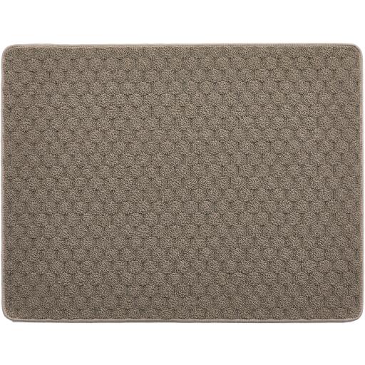 Washable Sculptred Rug for Door Entrance Honeycomb Pattern Non-Slip Rug in Mink