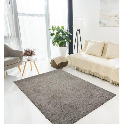 Super Comfy Soft Plush Shaggy Rug in Grey