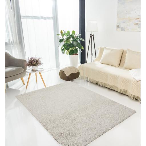 Super Comfy Soft Plush Shaggy Rug in Silver