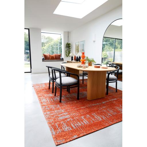 Beau Mermalade Orange Modern Abstract Short Pile Rug