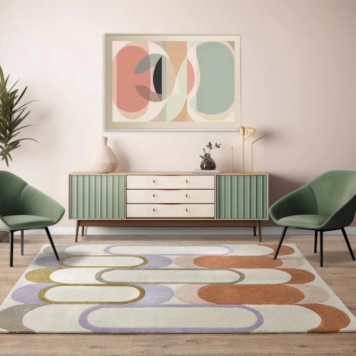 Romy 09 Module Modern Hand-Tufted Rug in Pastel Colours