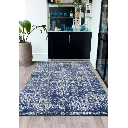 Nova Antique NV10 Modern Abstract Traditional Blue Rug