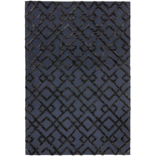 Dixon Hand Woven Black Trellis Luxury Wool Rug