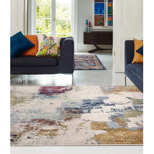 Nova NV22 Modern Abstract Mustard Multi Rug