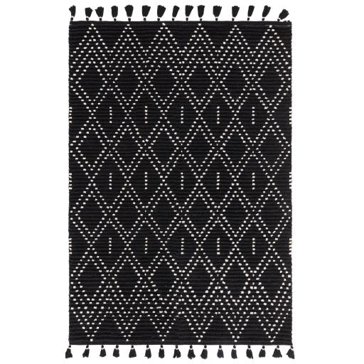 Nepal Black Cream Diamond Rug.jpg