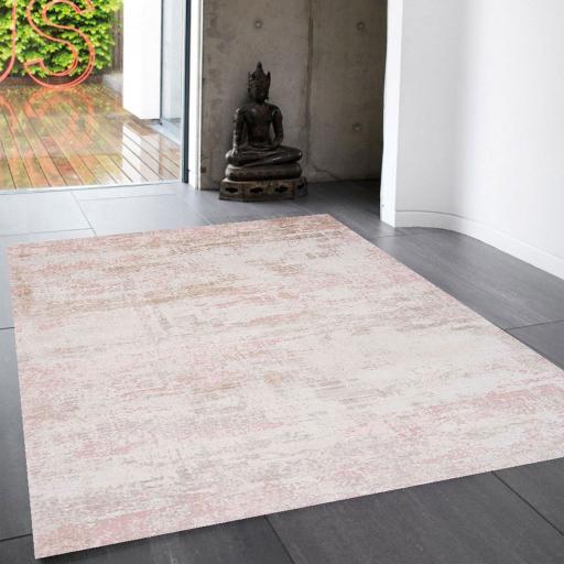 Astral AS02 Pink Modern Abstract Shiny Acrylic Rug in Medium size  120x170 cm