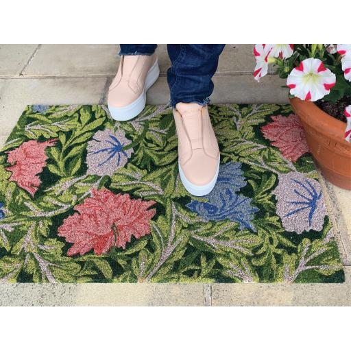 My Mat Printed Coir English Garden 2 Green Multi Floral Doormat in 45x75 cm