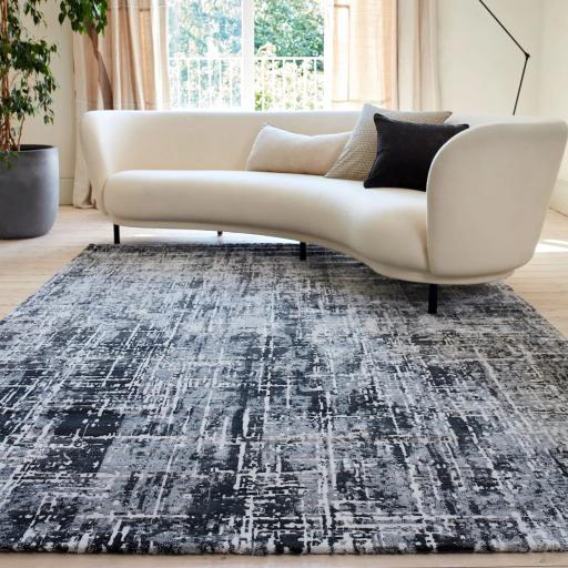 Kuza Abstract Modern Black Rug