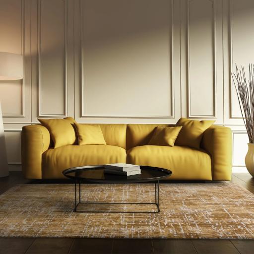 Kuza Abstract Modern Gold Yellow Rug