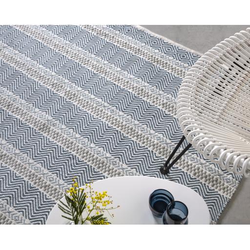 Boardwalk Reversible Flatweave Indoor Outdoor Rug in Blue Multi