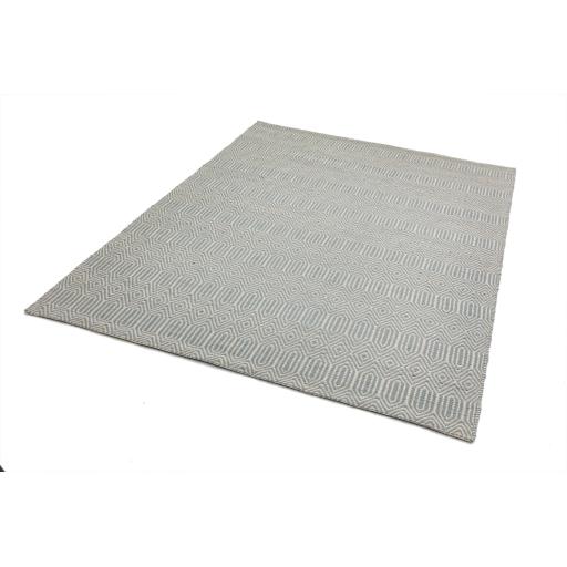 Sloan Hand Woven Flatweave Geometric Rug or Runner in Duck Egg