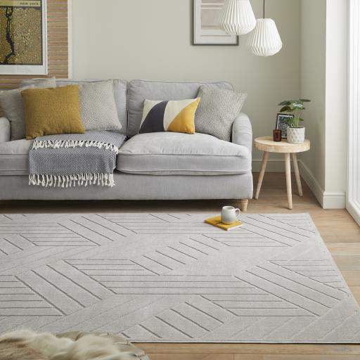 Maze MAZ102 Grey Geometric Rug by Concept Looms