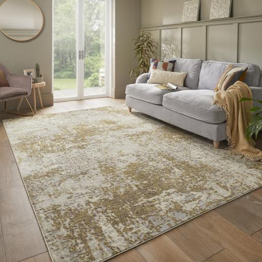 Rossa ROS03 Modern Abstract Rug in Ivory Beige