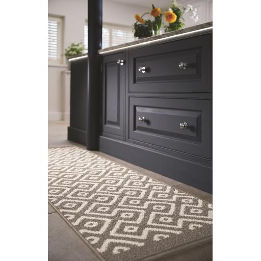 My Mat Washable My Stain Resistant Cosy Silver Non-Slip Rug Hall Runner